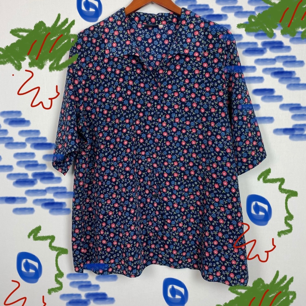 Floral Pattern Vintage Button Shirt